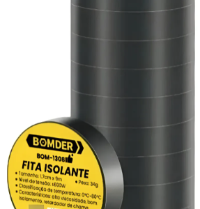 Kit 10 Fitas Isolante Bomvink Preta 9m x 17mm Retardante Chama 600V