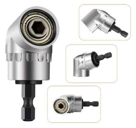 Kit 2 Adaptador Angular Bomvink 105 Graus 90° Parafusadeira Metálico - Imagem 2