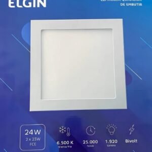 Luminária Led Quadrada De Embutir 24w 6500k Elgin Estrutura Branco