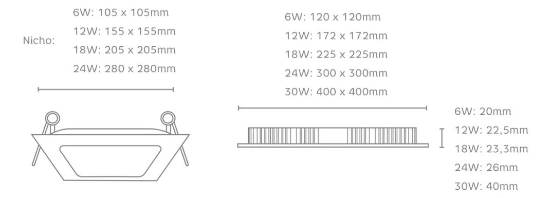 Luminária Led Quadrada De Embutir 24w 6500k Elgin Estrutura Branco - Imagem 5