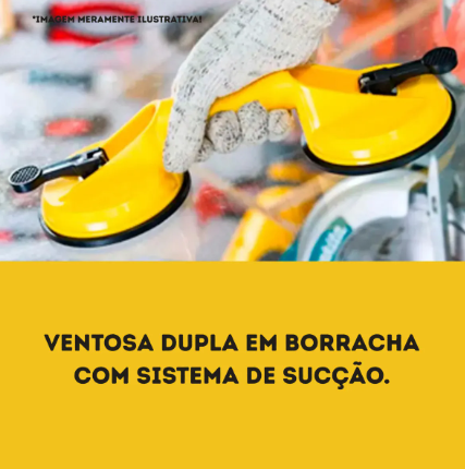 Ventosa Dupla Á Vácuo Sucção Para Mármore Vidros E Pisos - Imagem 2