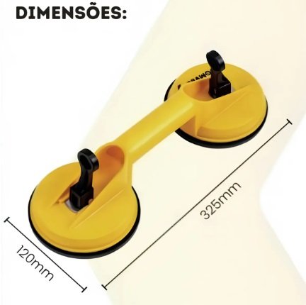 Ventosa Dupla Á Vácuo Sucção Para Mármore Vidros E Pisos - Imagem 3