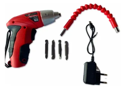 Mini Parafusadeira Elétrica Sem Fio Nakasaki Vermelha 4.8V - Imagem 5
