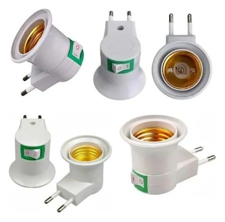 Soquete Bocal E27 Adaptador Lâmpada Tomada Liga E Desliga Cor Branco - Imagem 3